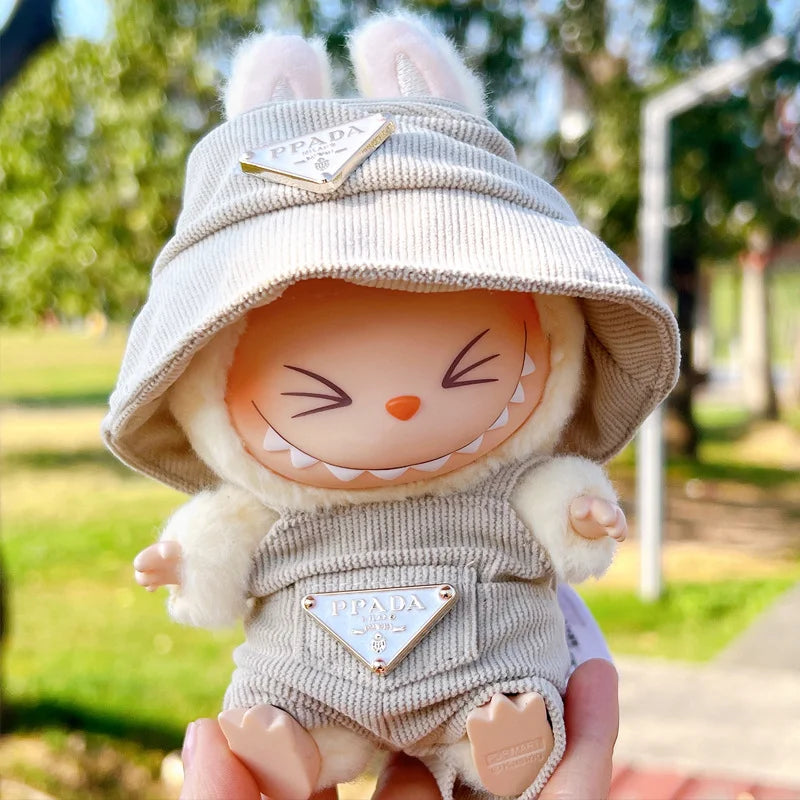 NO Doll, for Labubu Doll Clothing Set Hat 17Cm Clothes Shoes Doll DIY Accessories Training Sitting Party Games Toys Gifts