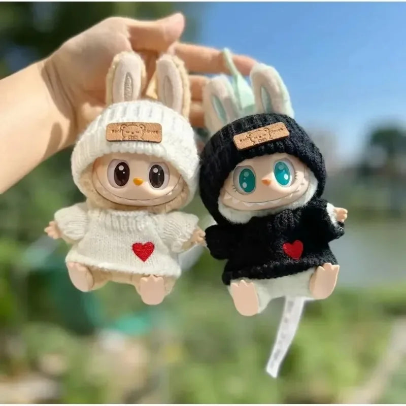 17Cm Toy Doll Clothes for Labalbu Accessories Luxury Backpack New Original Clothing for Labbubu Sweater Outfit Mini Cute Bag Hat