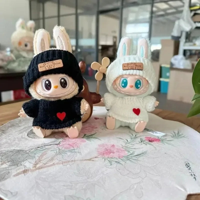 17Cm Toy Doll Clothes for Labalbu Accessories Luxury Backpack New Original Clothing for Labbubu Sweater Outfit Mini Cute Bag Hat