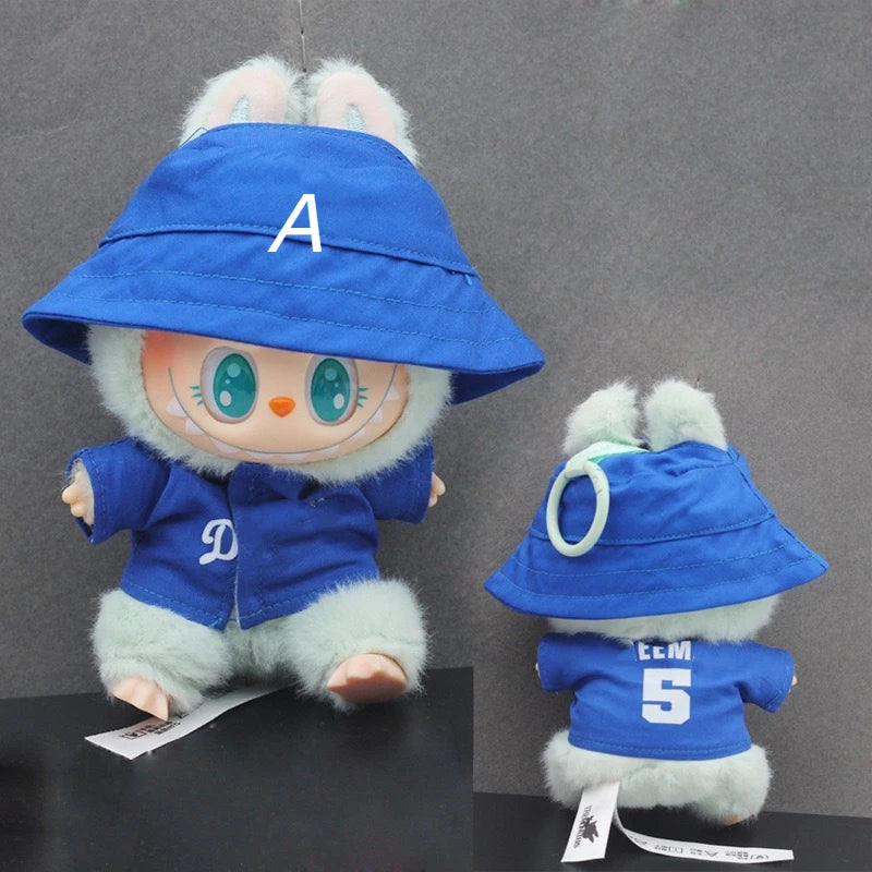 Labubu Doll Clothes 15/17Cm Labubu Clothes Sitting Party Number 17 Baseball Clothes Children'S Clothes Diy Doll Accessories Gift