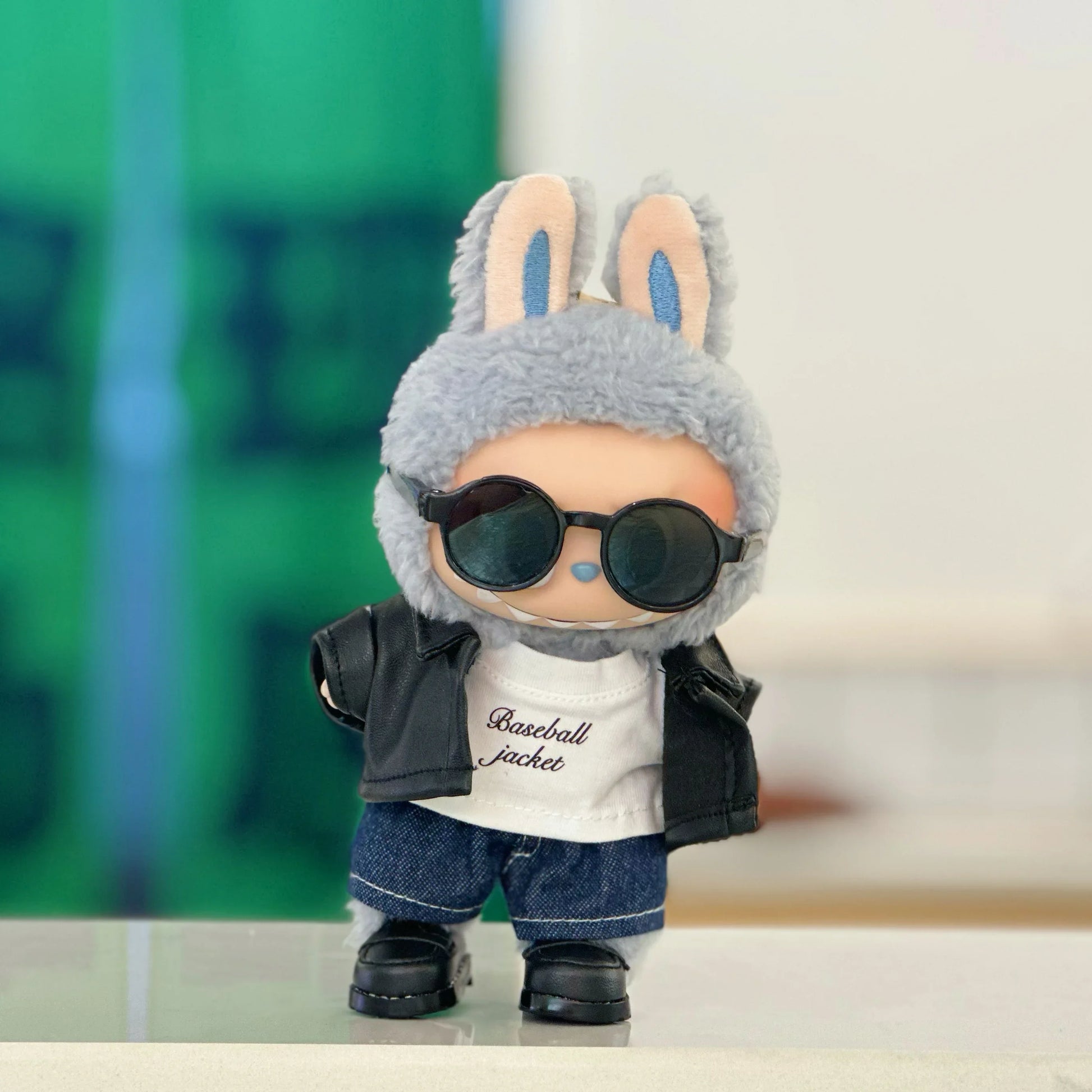 For 15/17Cm Ropa Labubu Doll'S Clothes Outfit Accessories Flower Shirt Leather Jacket Skirt Pants Clothing Gift