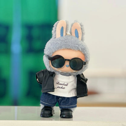 For 15/17Cm Ropa Labubu Doll'S Clothes Outfit Accessories Flower Shirt Leather Jacket Skirt Pants Clothing Gift