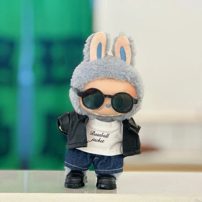 For 15/17Cm Ropa Labubu Doll'S Clothes Outfit Accessories Flower Shirt Leather Jacket Skirt Pants Clothing Gift