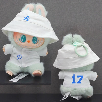 Labubu Doll Clothes 15/17Cm Labubu Clothes Sitting Party Number 17 Baseball Clothes Children'S Clothes Diy Doll Accessories Gift