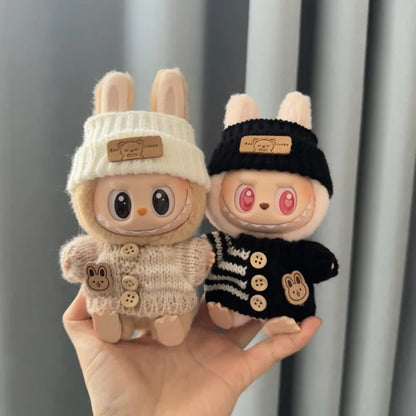 17Cm Toy Doll Clothes for Labalbu Accessories Luxury Backpack New Original Clothing for Labbubu Sweater Outfit Mini Cute Bag Hat