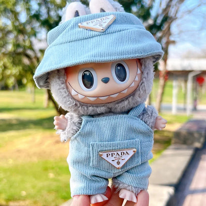 NO Doll, for Labubu Doll Clothing Set Hat 17Cm Clothes Shoes Doll DIY Accessories Training Sitting Party Games Toys Gifts