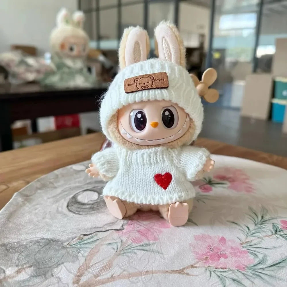 17Cm Toy Doll Clothes for Labalbu Accessories Luxury Backpack New Original Clothing for Labbubu Sweater Outfit Mini Cute Bag Hat