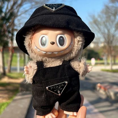 NO Doll, for Labubu Doll Clothing Set Hat 17Cm Clothes Shoes Doll DIY Accessories Training Sitting Party Games Toys Gifts