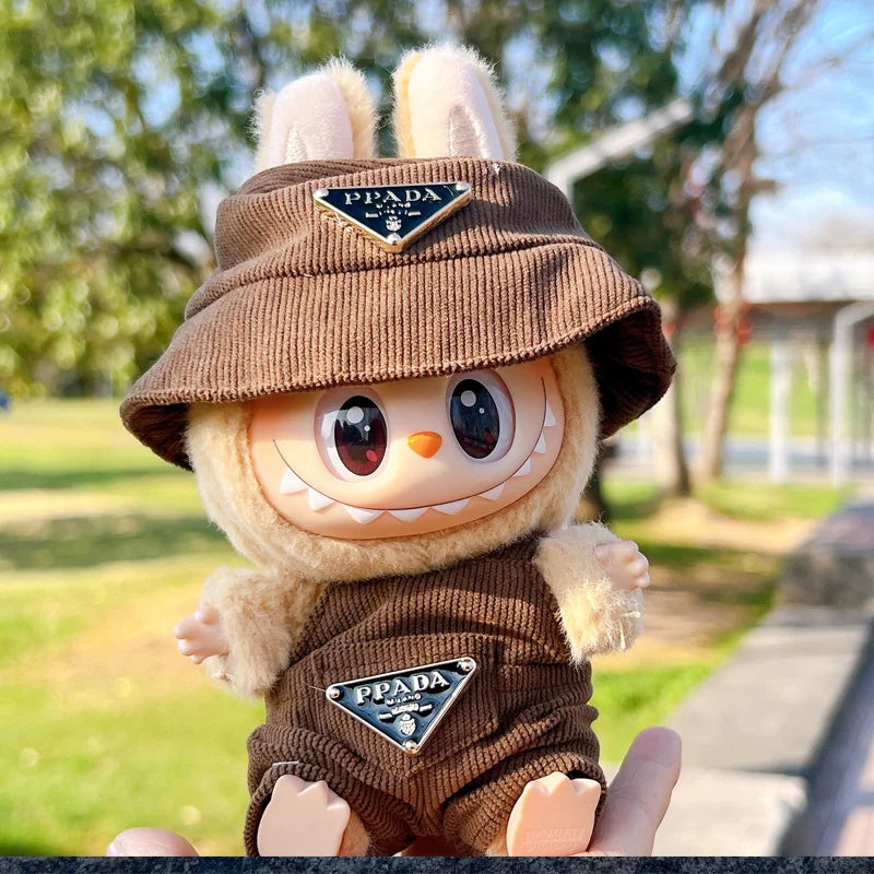 NO Doll, for Labubu Doll Clothing Set Hat 17Cm Clothes Shoes Doll DIY Accessories Training Sitting Party Games Toys Gifts