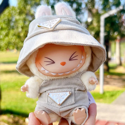 NO Doll, for Labubu Doll Clothing Set Hat 17Cm Clothes Shoes Doll DIY Accessories Training Sitting Party Games Toys Gifts